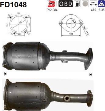 AS FD1048 - Tüs / Hissəcik filtri, egzoz sistemi furqanavto.az