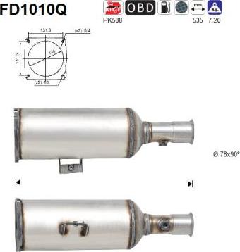 AS FD1010Q - Tüs / Hissəcik filtri, egzoz sistemi furqanavto.az