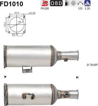 AS FD1010 - Tüs / Hissəcik filtri, egzoz sistemi furqanavto.az