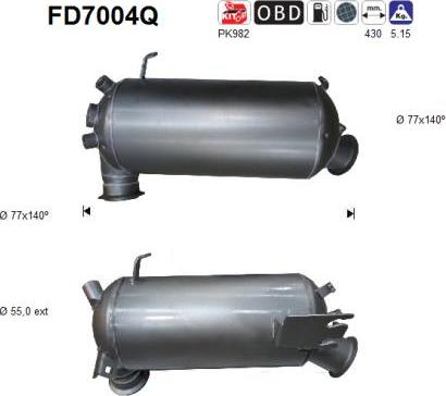 AS FD7004Q - Tüs / Hissəcik filtri, egzoz sistemi furqanavto.az