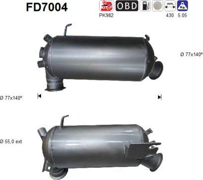 AS FD7004 - Tüs / Hissəcik filtri, egzoz sistemi furqanavto.az