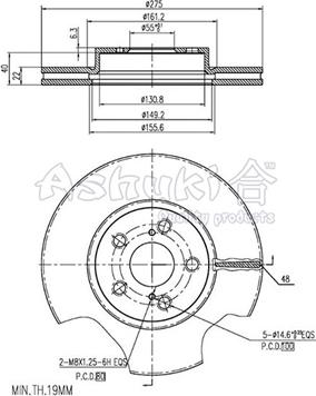 Ashuki 0990-9612 - Əyləc Diski furqanavto.az