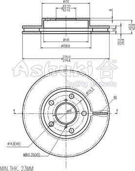 Ashuki 0990-9212 - Əyləc Diski furqanavto.az