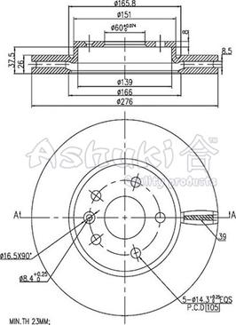 Ashuki 0990-6190 - Əyləc Diski furqanavto.az