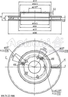 Ashuki 0990-0312 - Əyləc Diski furqanavto.az