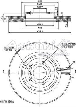 Ashuki 0990-1901 - Əyləc Diski furqanavto.az