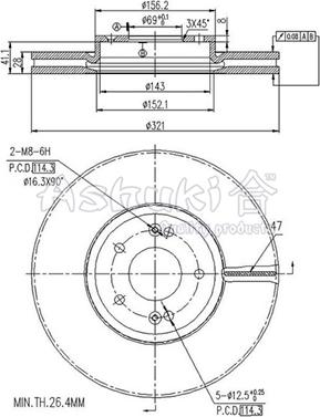 Ashuki 0990-1350 - Əyləc Diski furqanavto.az