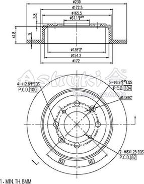 Ashuki 0993-9104 - Əyləc Diski furqanavto.az