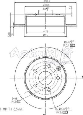 Ashuki 0993-5502 - Əyləc Diski furqanavto.az