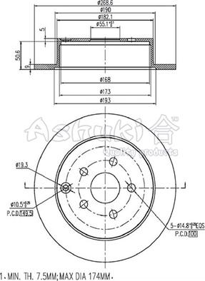 Ashuki 0993-2402 - Əyləc Diski furqanavto.az