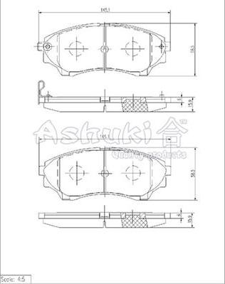 Ashuki 1080-9603 - Əyləc altlığı dəsti, əyləc diski furqanavto.az