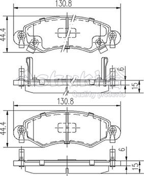 Ashuki 1080-5208 - Əyləc altlığı dəsti, əyləc diski furqanavto.az