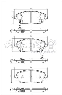 Ashuki 1080-6703 - Əyləc altlığı dəsti, əyləc diski furqanavto.az