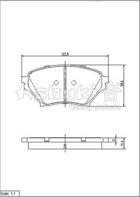 Ashuki 1080-2503 - Əyləc altlığı dəsti, əyləc diski furqanavto.az