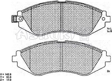 Ashuki 1080-2090 - Əyləc altlığı dəsti, əyləc diski www.furqanavto.az