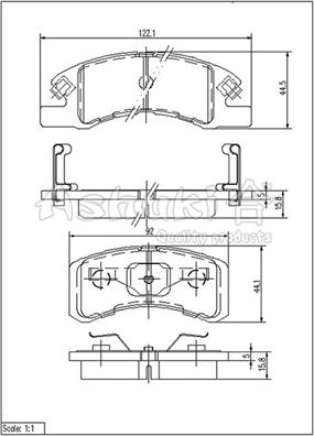 Ashuki D091-07 - Əyləc altlığı dəsti, əyləc diski furqanavto.az