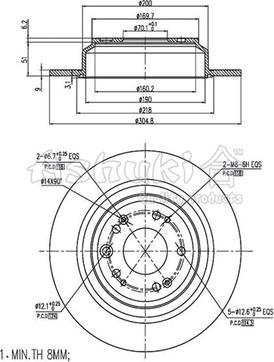 Ashuki H039-52 - Əyləc Diski furqanavto.az