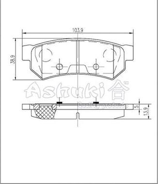 Ashuki J009-68 - Əyləc altlığı dəsti, əyləc diski www.furqanavto.az