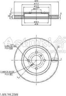 Ashuki K016-61 - Əyləc Diski furqanavto.az