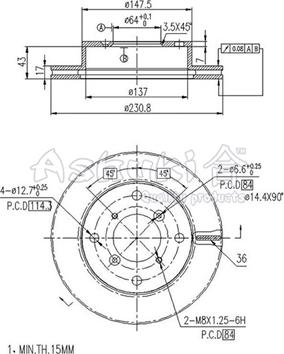 Ashuki K016-04 - Əyləc Diski furqanavto.az