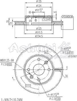 Ashuki M605-05 - Əyləc Diski furqanavto.az