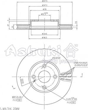 Ashuki M606-60 - Əyləc Diski furqanavto.az