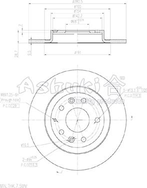 Ashuki M606-62 - Əyləc Diski furqanavto.az