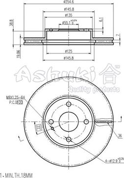 Ashuki M613-10 - Əyləc Diski furqanavto.az