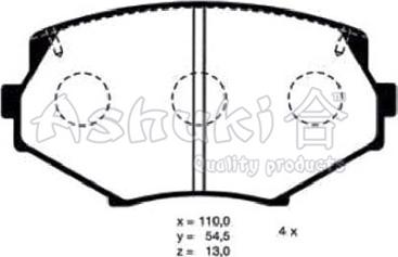 Ashuki M054-06 - Əyləc altlığı dəsti, əyləc diski furqanavto.az