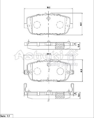 Ashuki M054-08 - Əyləc altlığı dəsti, əyləc diski furqanavto.az