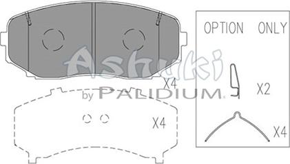 Ashuki M075-47 - Əyləc altlığı dəsti, əyləc diski furqanavto.az