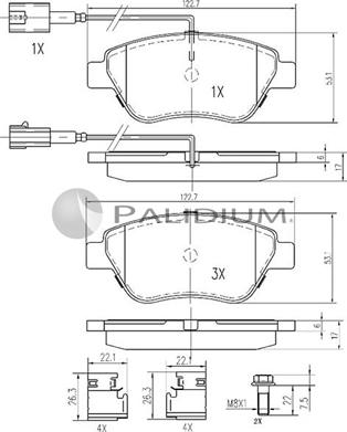 Ashuki P1-1482 - Əyləc altlığı dəsti, əyləc diski furqanavto.az