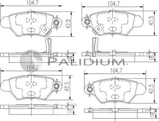 Ashuki P1-1097 - Əyləc altlığı dəsti, əyləc diski furqanavto.az