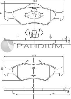 Ashuki P1-1022 - Əyləc altlığı dəsti, əyləc diski furqanavto.az