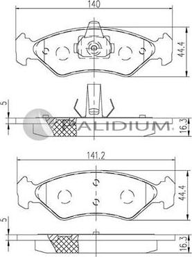 Ashuki P1-1075 - Əyləc altlığı dəsti, əyləc diski furqanavto.az