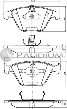 Ashuki P1-1073 - Əyləc altlığı dəsti, əyləc diski furqanavto.az