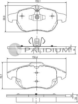 Ashuki P1-1125 - Əyləc altlığı dəsti, əyləc diski furqanavto.az