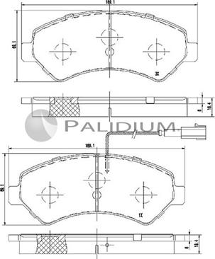 Ashuki P1-1229 - Əyləc altlığı dəsti, əyləc diski furqanavto.az