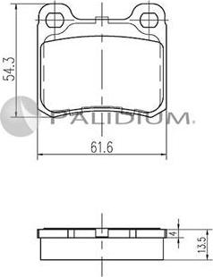 Ashuki P1-1221 - Əyləc altlığı dəsti, əyləc diski www.furqanavto.az