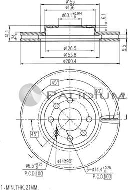 Ashuki P330-003 - Əyləc Diski furqanavto.az