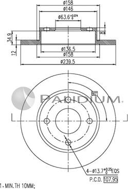 Ashuki P330-077 - Əyləc Diski furqanavto.az