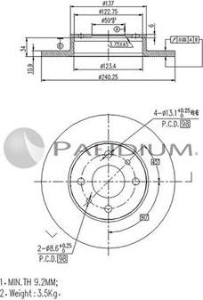 Ashuki P331-048 - Əyləc Diski furqanavto.az