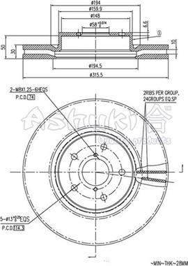 Ashuki S016-55 - Əyləc Diski furqanavto.az