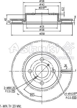 Ashuki T602-62 - Əyləc Diski furqanavto.az