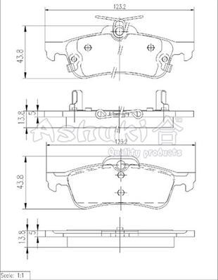 Ashuki T114-35 - Əyləc altlığı dəsti, əyləc diski furqanavto.az