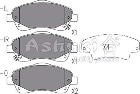 Ashuki T112-58 - Əyləc altlığı dəsti, əyləc diski furqanavto.az