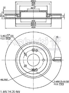 Ashuki Y089-54 - Əyləc Diski furqanavto.az