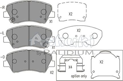 Ashuki Y029-54 - Əyləc altlığı dəsti, əyləc diski furqanavto.az