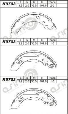 Asimco K9703 - Əyləc Başlığı Dəsti furqanavto.az