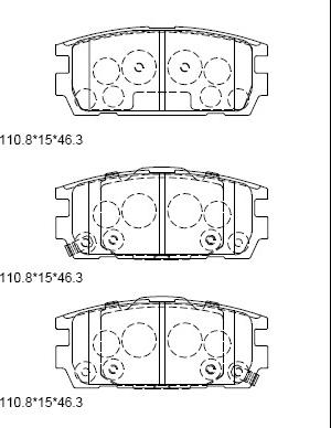 Asimco KD9712W - Əyləc altlığı dəsti, əyləc diski furqanavto.az